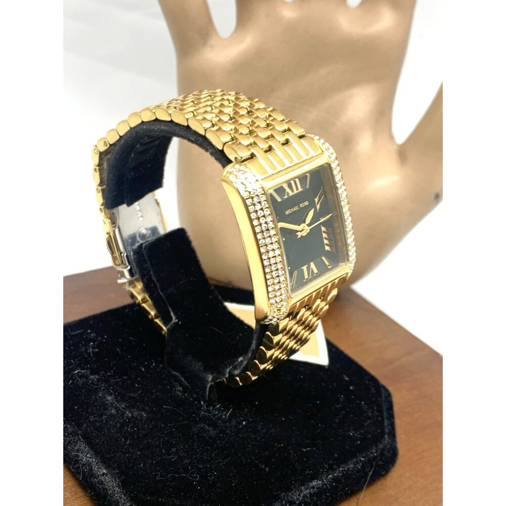 Michael Kors Women's Watch MK4742 Quartz Green Dial Gold Steel Tank 27mm - Picture 14 of 14